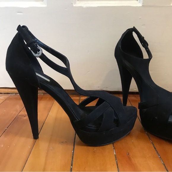 Zara suede heeled sandals - Picture 3 of 4